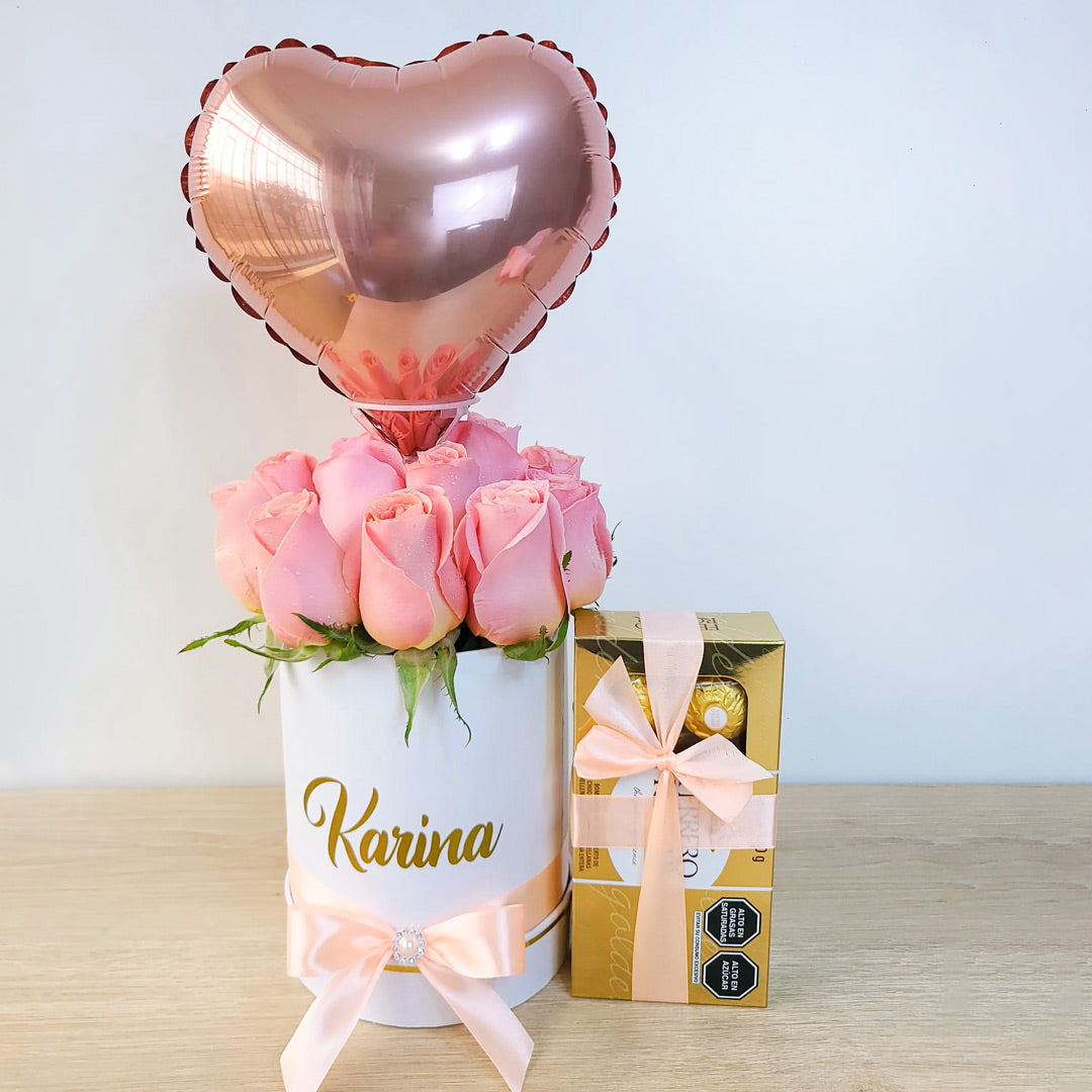 BOX ROSAS ROSADAS + CHOCOLATE