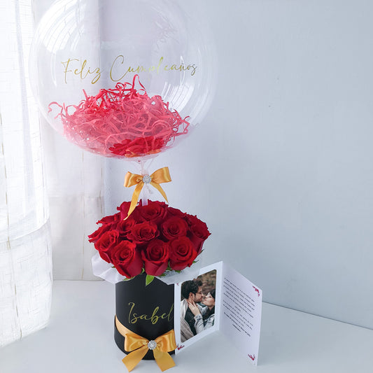 BOX ROSAS ROJAS + BURBUJA