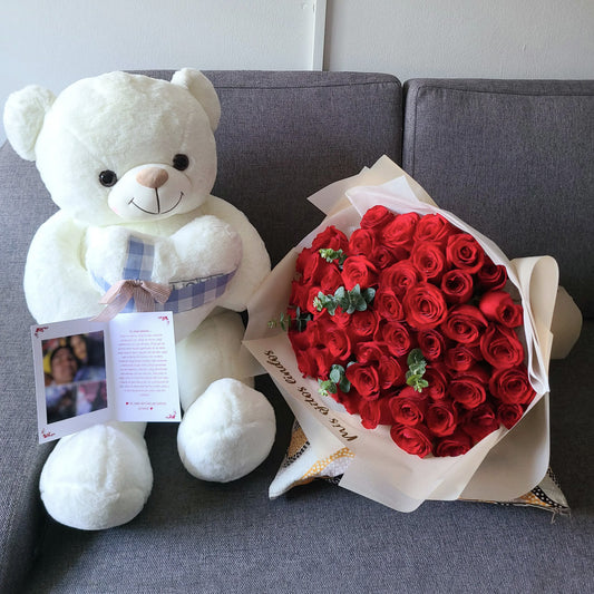 PELUCHE GIGANTE CON ROSAS